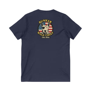 Bunker WC USA Flag Unisex V-Neck T-Shirt BL02