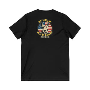 Bunker WC USA Flag Unisex V-Neck T-Shirt BL02