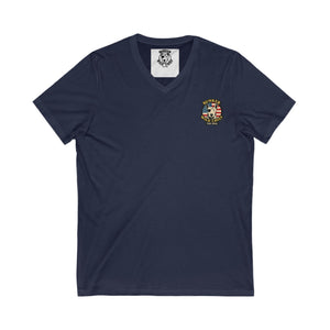 Bunker WC USA Flag Unisex V-Neck T-Shirt BL02