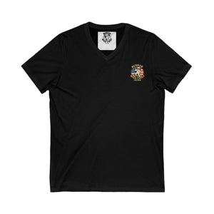 Bunker WC USA Flag Unisex V-Neck T-Shirt BL02