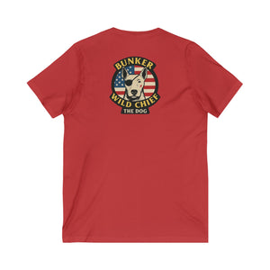 Bunker WC USA Flag Unisex V-Neck T-Shirt BL02