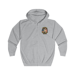 Bunker WC USA Flag Unisex Full Zip Hoodie, BL02
