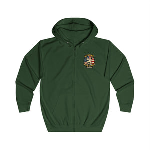 Bunker WC USA Flag Unisex Full Zip Hoodie, BL02