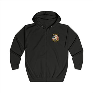 Bunker WC USA Flag Unisex Full Zip Hoodie, BL02