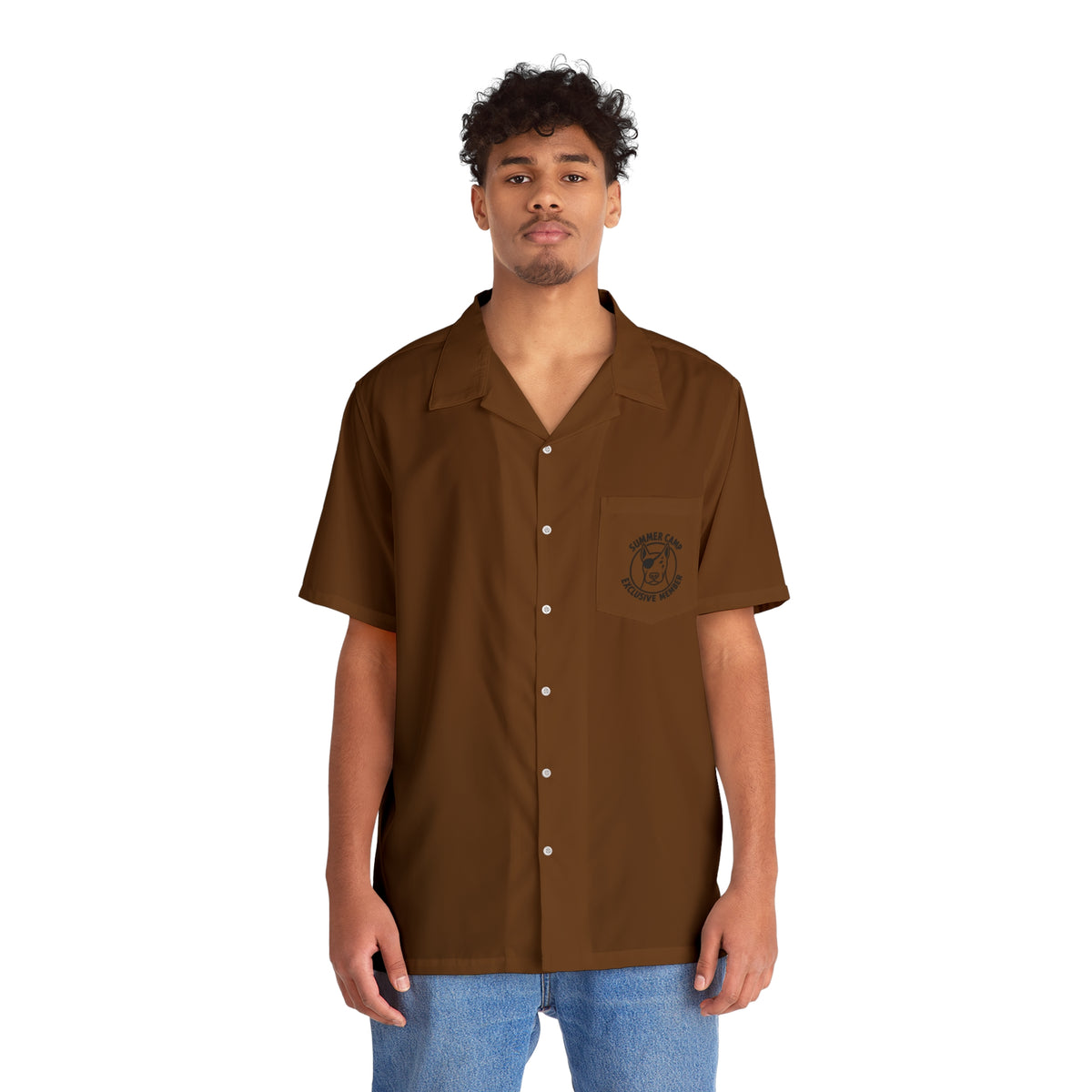 Summer Camp Exclusive Member Men's Hawaiian Brown Shirt BL