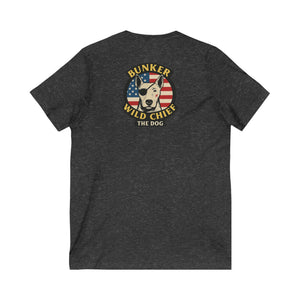 Bunker WC USA Flag Unisex V-Neck T-Shirt BL02