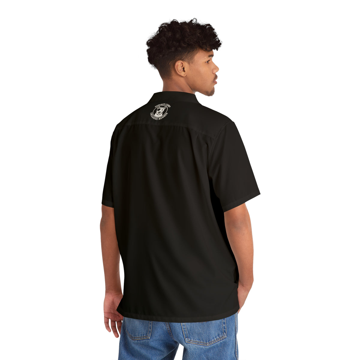 Summer Camp Exclusive Member Men's Hawaiian Black Shirt BL