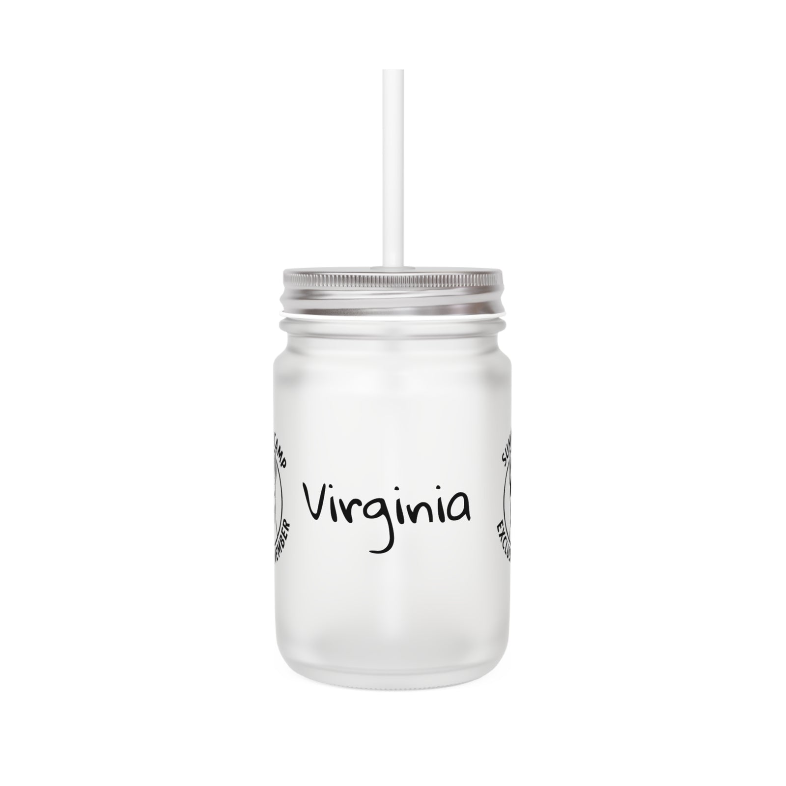 Virginia Summer Camp Exclusive Member Drinking Glass Jar
