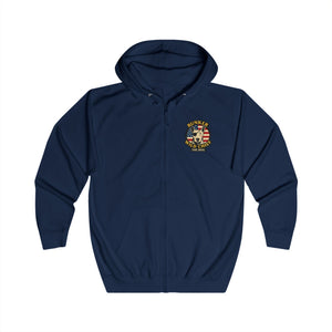 Bunker WC USA Flag Unisex Full Zip Hoodie, BL02