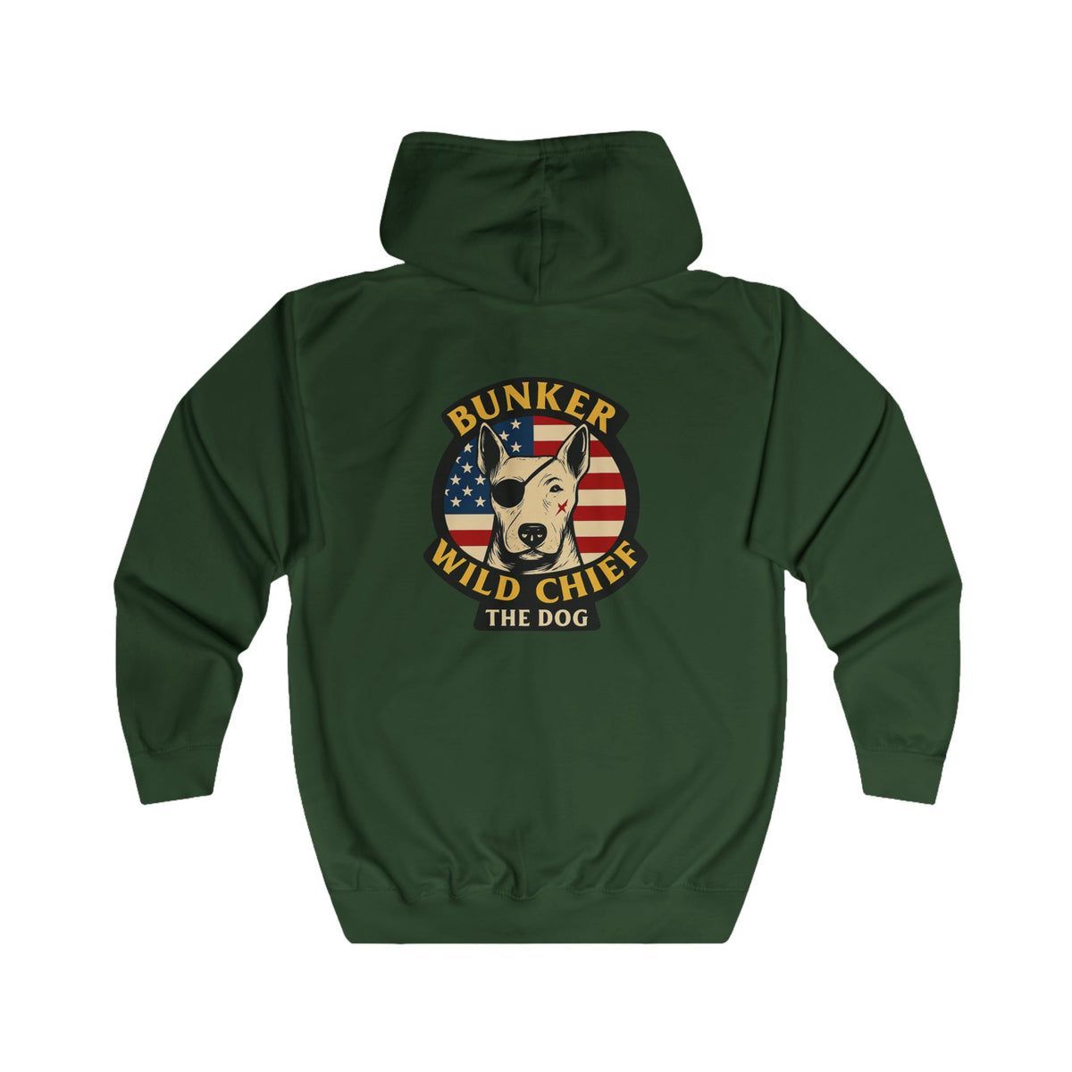 Bunker WC USA Flag Unisex Full Zip Hoodie, BL02