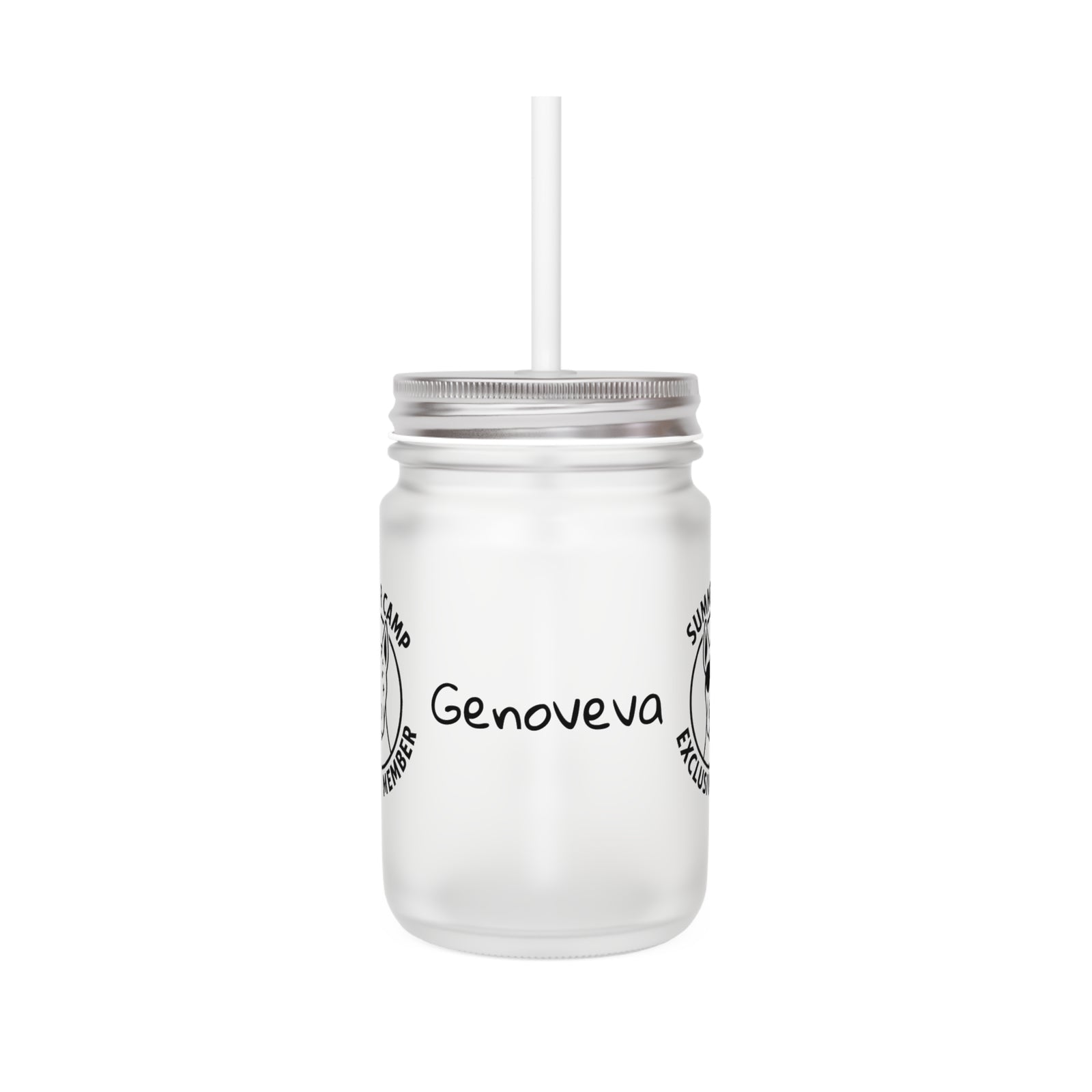 Genoveva Summer Camp Exclusive Member Drinking Glass Jar
